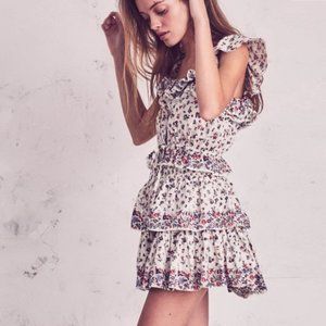 LoveShackFancy Mia Ditsy Floral Top & Ruffle Skirt